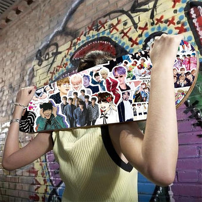 100pcs BTS Sticker Korean Boys Group Stickers for Teens Journal Cute Singing and Dancing Group Mixed Pack Stickers,Waterproof Vinyl Decals for Laptops Computer Scrapbook Phone Bumper Pad(BT100)