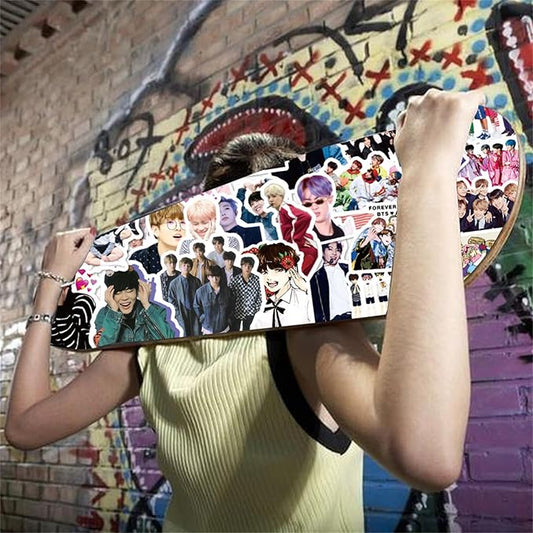 100pcs BTS Sticker Korean Boys Group Stickers for Teens Journal Cute Singing and Dancing Group Mixed Pack Stickers,Waterproof Vinyl Decals for Laptops Computer Scrapbook Phone Bumper Pad(BT100)