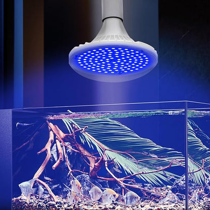 LED Plant Grow Light Bulb, 15W LED Aquarium Blue Light Blub with Royal Blue 450-460nm for Indoor Plants Veg and Aquarium Plants Growing, for Optimal Plant Structure & Form