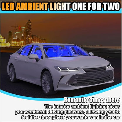Universal Car LED Strip Light, USB Port Auto Interior Decorative Lamp, 12V Under Dash Ambient Night Light, 24 LEDs RGB Neon Interior Atmosphere Lights, LED Ambient Lights for Car SUV (Blue, USB)