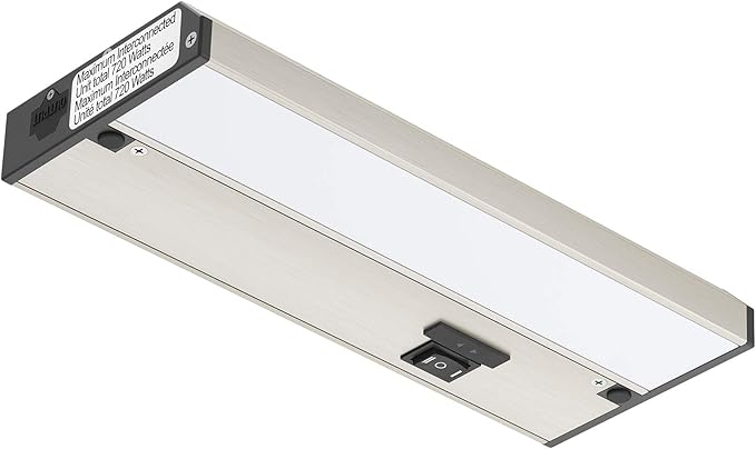 Getinlight 9-inch 3 Color Levels LED Under Cabinet Lighting, Hardwired or Plugged-in, Selectable White 2700K/3000K/4000K, Dimmable, Brushed Nickel Finished, IN-0210-0-SN