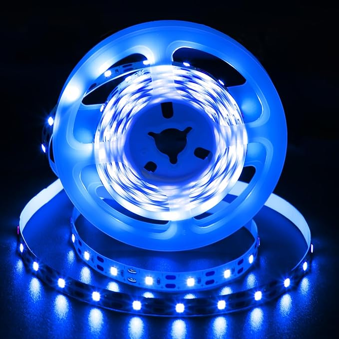 echosari Strip Lights USB 5V, 9.8Ft 180 LED Strip Lights Cuttable 2835 SMD Super Bright with Self-Adhesive DIY for Cabinet Photo Frames Desks Monitor Shelves Decor (Blue)