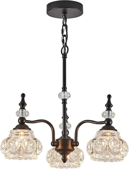 Modern 3-Light Chandeliers Black Kitchen Island Pendant Light for Farmhouse Living Room Bedroom Hotel