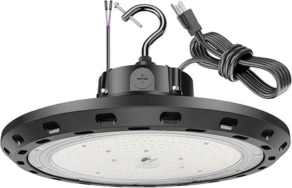 UFO LED High Bay Light 300W 5000K 0-10V Dimmable 45000LM High Bay LED Shop Lights with US Plug IP65 ETL Listed 1200W HID/HPS Replacement UFO Lights for Shop Warehouse Garage Gym
