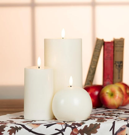 Abbott Collection Wax LED Flameless Pillar Candle - Sand (3x6 H)