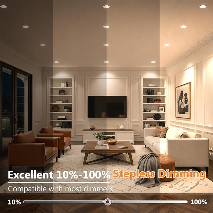 Yochoice Dimmable MR16 GU10 LED Bulbs Equivalent 50W Halogen Bulbs, 650LM GU10 Light Bulbs 3000K Warm White, 6W GU10 Spotlight Bulb for Kitchen Range Hood Recessed Accent Ceiling Lighting, 10-Pack