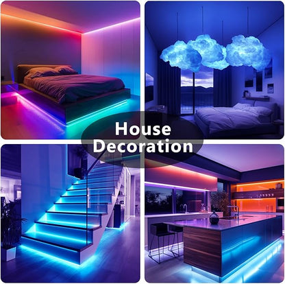 DAYBETTER LED Strip Lights 110ft, Smart Lighting Strips with App Remote Control, RGB Music Sync Color Changing Lights for Bedroom Kitchen Party Home Decor Luces led para cuarto (1 Roll)