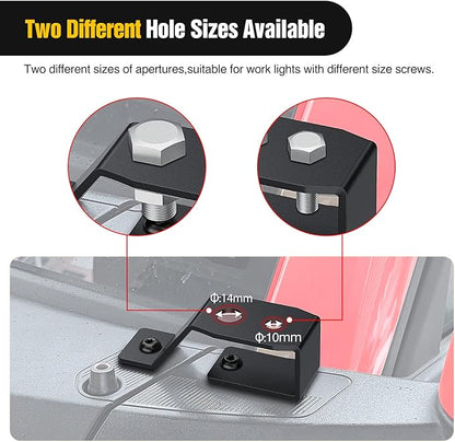 Nilight 2PCS Lower Windshield Hinge Mounting Brackets A-Pillar Brackets for Offroad LED Fog Light Pods for 2021 2022 2023 2024 2025 2026 Ford Bronco