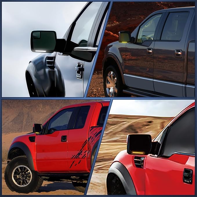 Nilight Side Mirror Marker Light Switchback White Parking Amber Turn Signals Lights Smoked Lens Plug and Play Compatible With Ford F150 Raptor Expedition 2006-2008 Lincoln Mark LT