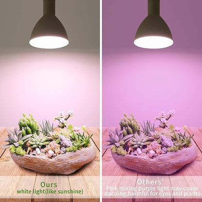 LED Grow Light Bulbs, Sun Mode Auto Dimming, 4500K, A19/A60 E26/E27 9W Full Spectrum Grow Bulbs for Indoor Plants, 2 Pack