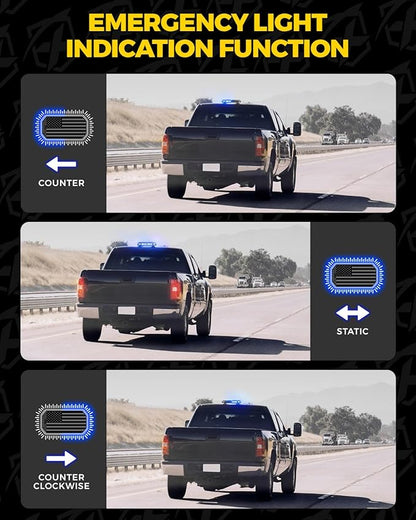 Xprite Blue LED Rooftop Strobe Beacon Police Lights,Advanced Controller,Magnetic Mount Emergency Security Caution Flashing Traffic Light Bar for Volunteer Firefighter First Responders Vehicles Trucks