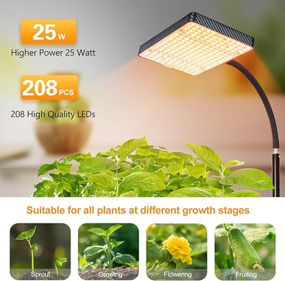 FECiDA 2026 Grow Lights with Upgraded Stand, Standing Grow Lights for Indoor Tall Plants, Bonsai Tree, 4/8/12/16/20 Hr Timer, 25 Watt Power Draw, NO Need Adapter, 24"-76" Height Adjustable