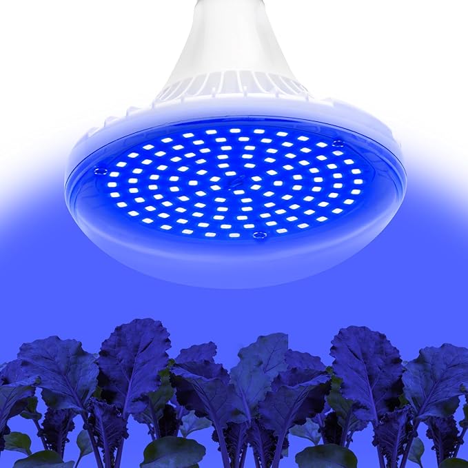 LED Plant Grow Light Bulb, 15W LED Aquarium Blue Light Blub with Royal Blue 450-460nm for Indoor Plants Veg and Aquarium Plants Growing, for Optimal Plant Structure & Form