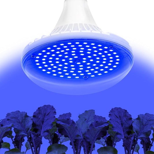 LED Plant Grow Light Bulb, 15W LED Aquarium Blue Light Blub with Royal Blue 450-460nm for Indoor Plants Veg and Aquarium Plants Growing, for Optimal Plant Structure & Form