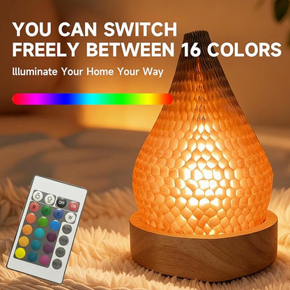Modern Night Light Fixture Honeycomb Paper Minimalist Style LED Table Lamp Dimmable Nightlight Rechargeable Desk Decor Lamp for Living Room Kitchen Island Bar Entryway (Brown)