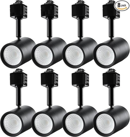 LEONLITE 8-Pack Studio Series 8.5W LED H Track Lighting Heads, ETL, Dimmable Retail Track Light Heads for Store Shop Cafe, 550LM, CRI90, H Track Lighting, 4000K Cool White, Matte Black