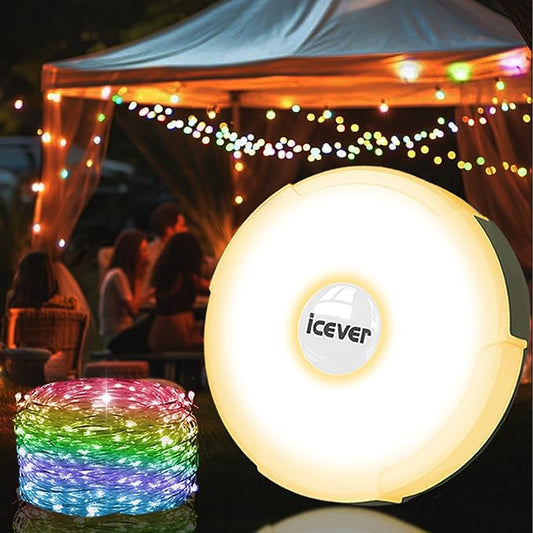 Camping String Lights, Rechargeable Waterproof Hanging Lamp Portable LED Light for Outdoor Camping Awning Tent Garden Party Yard Festival Decor (16.4FT 5 Lighting Modes)