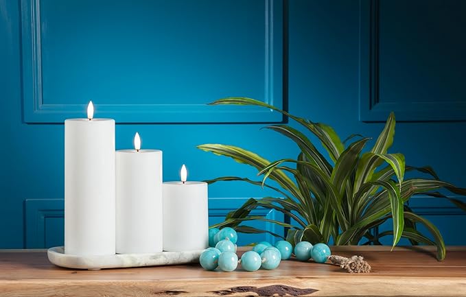 Abbott Collection Wax LED Flameless Pillar Candle - White (3x6 H)
