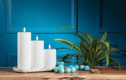 Abbott Collection Wax LED Flameless Pillar Candle - White (3x4 H)