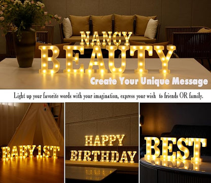 Small Led Marquee Letters, Light Up Letters, 8.58 Inch Led Letter Lights, Battery Powered Lighted Sign for Table, Party, Birthday, Christmas Decor (Letter B)