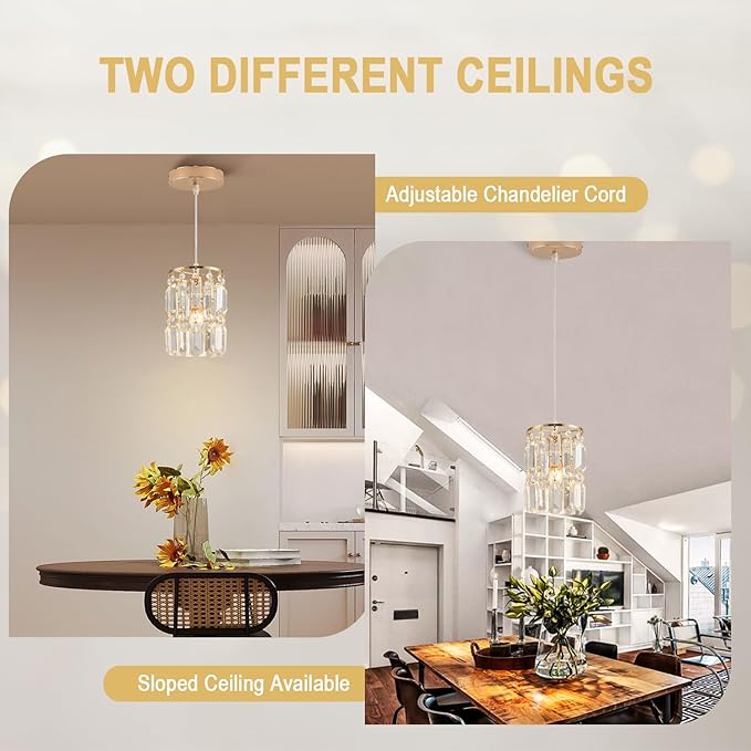Rose Gold Pendant Lighting Modern Pendant Light, Mini Island Lights for Kitchen, Adjustable Pendant Lights for Kitchen Island Dinning Room Bedroom (3 Pack)