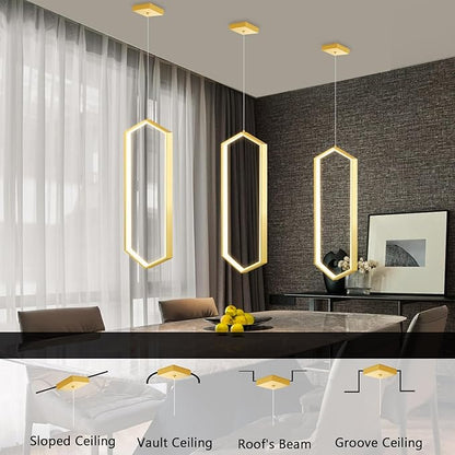 Ring Dimmable Pendant Lighting Adjust LED Mini Chandelier Ceiling Light Fixtures for Kitchen Island Dining Room Living Room Bedroom Hallway Gold