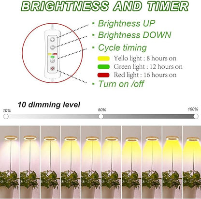 Plant Grow Light,Yadoker LED Growing Light Full Spectrum for Indoor Plants,Height Adjustable, Automatic Timer, 5V Low Safe Voltage,Idea for Small