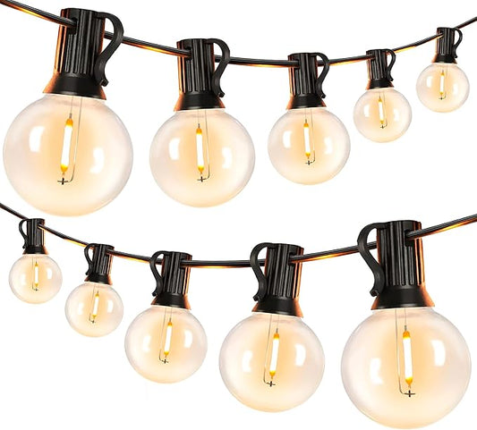 Newhouse Lighting PSTRINGLED50 Foot, 50 Socket Indoor/Outdoor String 55 LED Globe G40 (5 Free Bulbs Included), Wedding Lights, Decorations for Patios, Porches, Backyards, Decks, Bistros, 50ft