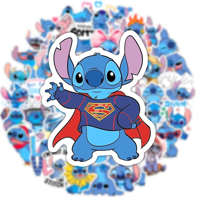 50pcs Cartoon Stitch Stickers for Kids,Vinyl Waterproof Stitch Decal for Water Bottle Laptop Toy Sticker for DIY Decorate Bumper Phone Hard Hat Kids Teens Gifts (Stitch-880)