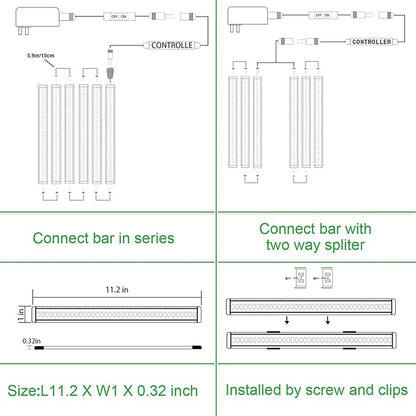 AIBOO LED Under Counter Light Rigid Bar Kit, Plug in Corded 12V LED Under Cabinet Lighting Dimmable with Switch for Counter Shelf Showcase Display Lighting (6 Panels,Daylight White) (Pack of 2)