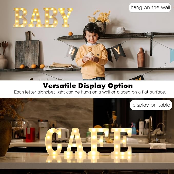 Small Led Marquee Letters, Light Up Letters, 8.58 Inch Led Letter Lights, Battery Powered Lighted Sign for Table, Party, Birthday, Christmas Decor (Letter A)