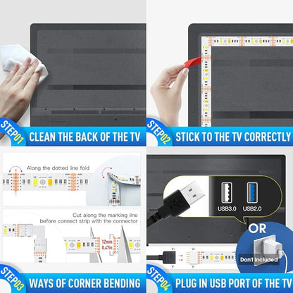 GIDERWEL Smart ZigBee 3.0 USB LED Strip Light RGBWW 3.3ft Kit