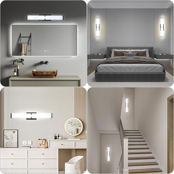 40 inch Bathroom Vanity Light 2700/3000/3500/4000/5000k Dimmable, Black Modern Matte for Vanity Lighting Over Mirror LED, Equivalent to Incandescent 350W, ETL Certificated (1 Pack)