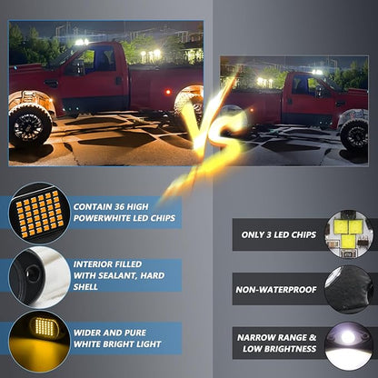 Rock Lights Ultra Bright LED Neon Underglow Lights Waterproof for Trucks Pickup SUV UTV ATV RZR Car Boats Motorcycle (Yellow, 16 Pods+ 33ft Wire Harness)