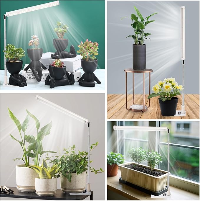 Standing LED Plant Light，Adjustable T10 Grow Light Bar, Full Spectrum Plant Grow Lamp on Stand for Indoor Plants Seed Starting, Seedlings, Veg, Flower