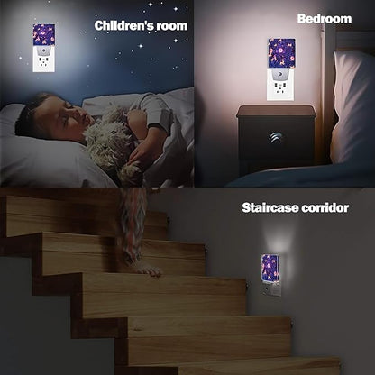 Christamas Decor Night Light, Galaxy Animals Plug into Wall with Dusk to Dawn Light Sensors, Warm Nightlights for Bedroom, Bathroom, Hallway, Kitchen, Gifts Ideal for Boys Girls Women Men