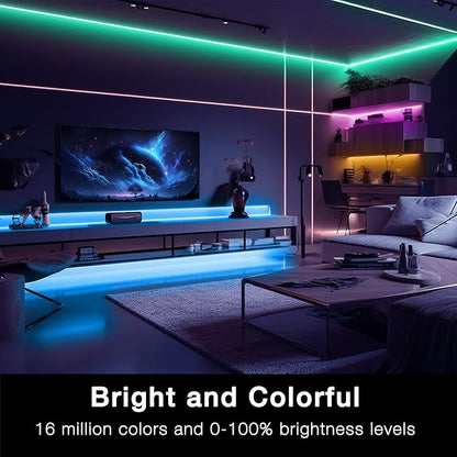DAYBETTER 65.6ft WiFi Smart Led Lights Strip with Tuya App Control for Bedroom Decoration Work with Alexa and Google Assistant 1 Roll