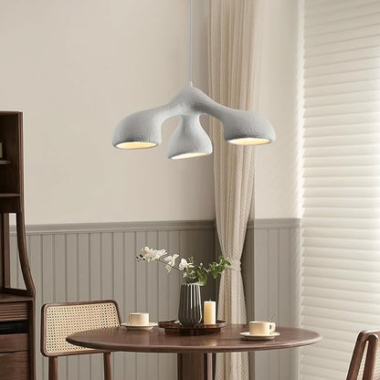 JAYMP 3-Lights Pendant Light Fixture for Dining Room Kitchen Island Restaurant Farmhouse E26 Base Modern Hanging Lamp 1 Pack (Matte White,E Shape, 72cm/28.3in)