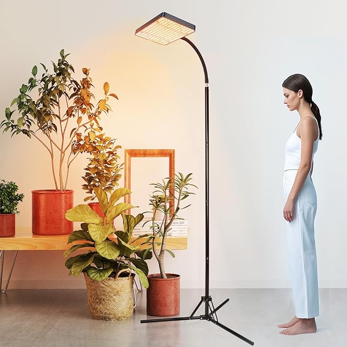 FECiDA 2026 Grow Lights with Upgraded Stand, Standing Grow Lights for Indoor Tall Plants, Bonsai Tree, 4/8/12/16/20 Hr Timer, 25 Watt Power Draw, NO Need Adapter, 24"-76" Height Adjustable