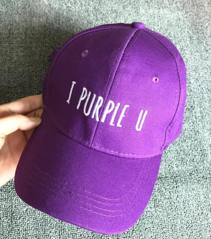 Baseball Cap Purple You Letter for Kpop Merchandise Adjustable Bangtan Boys Dad Hat Unisex for Kpop Merch