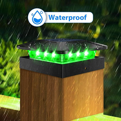 Peasur 4x4 Solar Post Cap Lights RGB Color Changing, 16 Pack Outdoor LED Fence Light Solar Powered Waterproof, Wood/Vinyl Posts Top Lighting for Outside Deck Yard Garden Patio