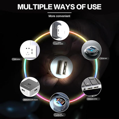 Mini USB Touch Control LED Ambient Light -4 Lighting Modes (Stable/dimmable SOS, Slow Flash, Breathing) Suitable for car interiors, Homes, Camping, and Party Decorations (Blue)