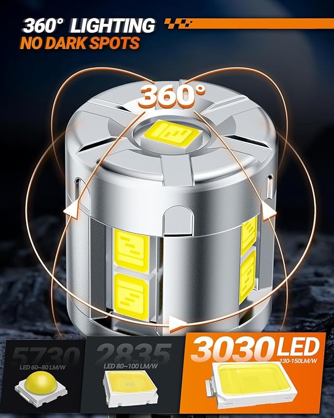 SEALIGHT 912 921 LED Bulbs, 921 LED Reverse Lights Bulbs Super Bright 6500K White 600% Brighter for 906 904 922 W16W T15 LED Backup light Canbus Error Free Plug and Play, Pack of 2