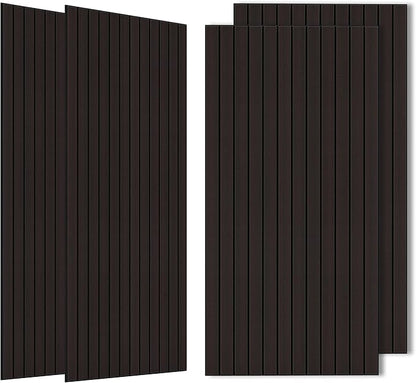 Wood Veneer Acoustic Panels,4 Pack 47.2”x23.6” Sound Panels, Decorative Large Wood Panels for Wall, for Office,Home Theater,Studio,Living Room,Ebony