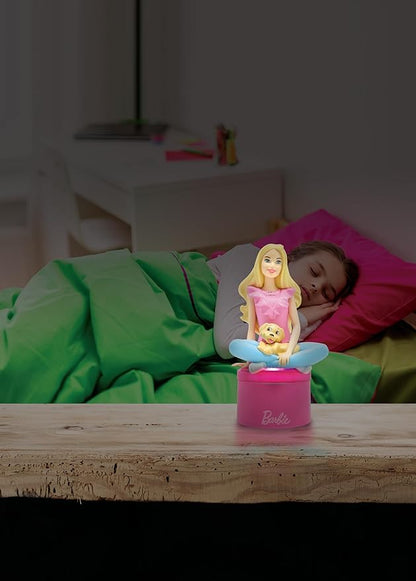 Lexibook, Barbie NLJ01BB Baby Nursery Soft Light Battery Operated LED Pocket Night Light Pink