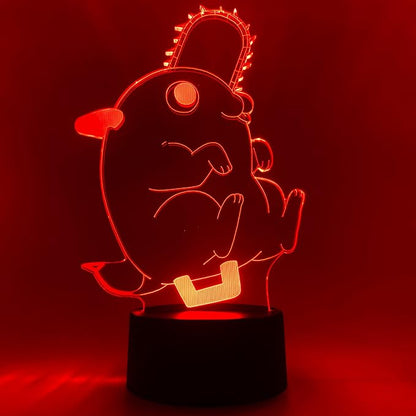 Otaku Lamps Pochita Chainsaw Man – Anime Lamp Figure Night Light, 16 Color RGB LED – 3D Anime Room Décor Gift for Otaku