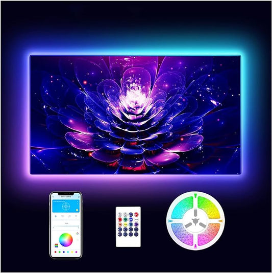 LED Lights for TV 65 Inch, TV Led Backlight,15ft Led TV Lights, USB Led Strip Lights for TV 65-75 inch with Remote, Room Led Lights for Bedroom Bluetooth, HDTV Mood Lighting, Gaming Room Decor