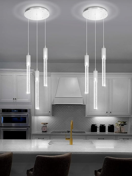 Flashing God 3 Light Pendants Light for Kitchen Island Dining Room Pendant Lighting Fixture Mini Crystal Chandelier Ceiling Hanging Lights for Bedroom Island Kitchen