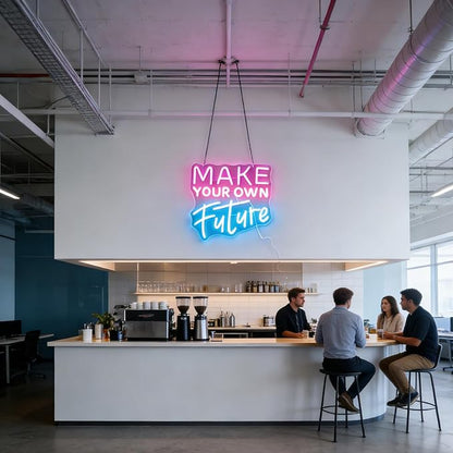 "Make Your Own Future" Neon Sign, Feminine Motivational Neon Light for Women Girls Room, Inspiring LED Wall Art, Dimmable USB Decor with Hanging Kit, Empowering Gift for Her