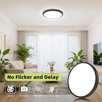 hepside 4PACK Flush Mount LED Ceiling Light Fixture 5CCT 9Inch 18W & 200W Equivalent Closet Light Fixture,Small Round Slim Surface Ceiling Lamp for Hallway,Bathroom,Bedroom,Kitchen,Interior